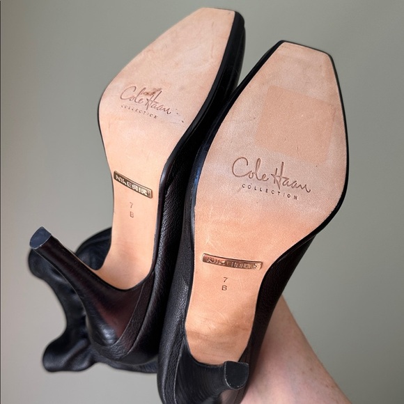 Cole Haan Gali Ruched Leather Boot Slouchy Elastic Top Nike Air Technology EUC - Picture 3 of 16